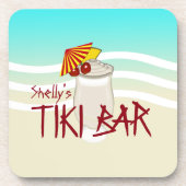 Individuelle Name Tiki Bar Getränkeuntersetzer (Vorderseite)