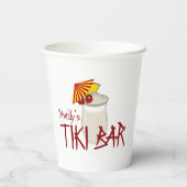 Individuelle Name Tiki Bar Pappbecher (Rückseite)