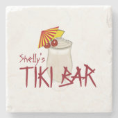 Individuelle Name Tiki Bar Steinuntersetzer (Vorderseite)