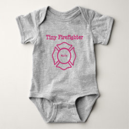 Individuelle Name Tiny Firefighter Bodysuit Baby Strampler