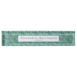 Individuelle Name Tiny Floral Einzigartiges Cubicl Namensplakette