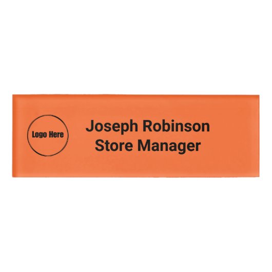 Individuelle Name Titel Logo Burnt Orange Namenschild (Vorderseite)