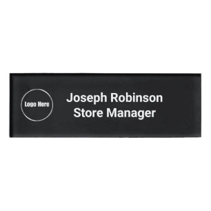 Individuelle Name Titel Logo JET Black Namenschild