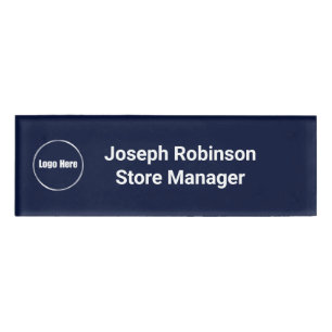 Individuelle Name Titel Logo Midnight Navy Blue Namenschild