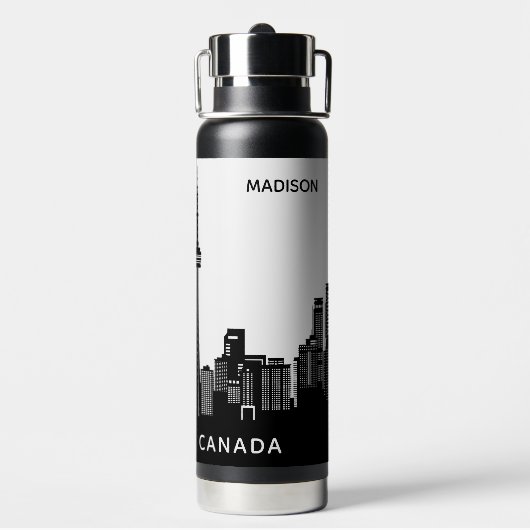 Individuelle Name Toronto Silhouette Trinkflasche (Hinten)