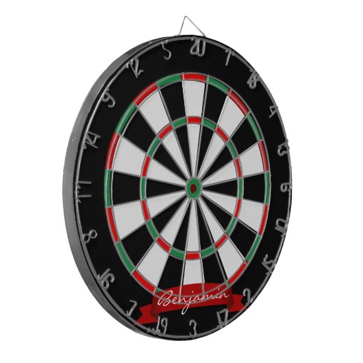 Individuelle Name Traditionelles Dartboard mit Dar Dartscheibe (Vorderseite Links)