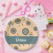 individuelle Name-Traumflugmuster Pappteller (Party)
