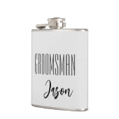 Individuelle Name Trauzeuge Flasche Flachmann (Links)