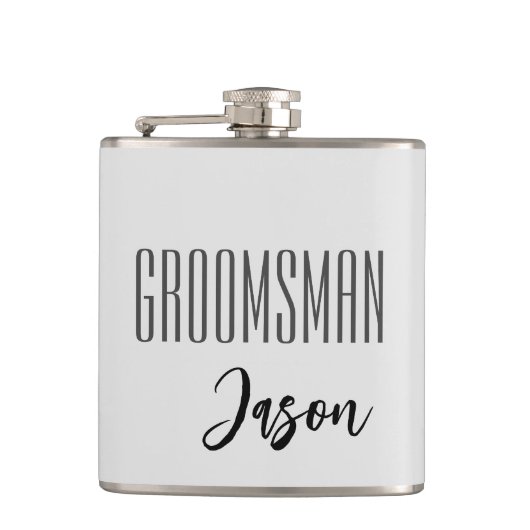 Individuelle Name Trauzeuge Flasche Flachmann (Vorderseite)