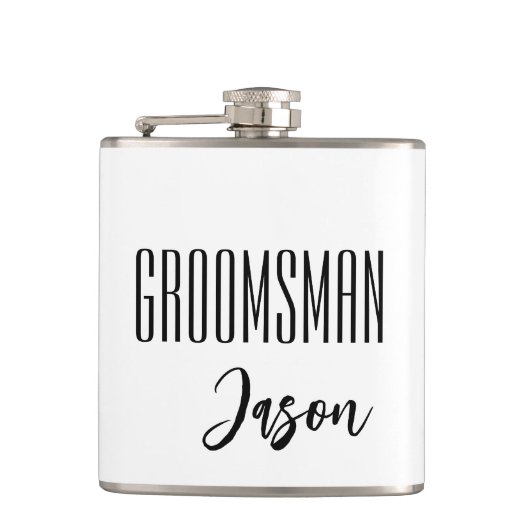 Individuelle Name Trauzeuge Flasche Flachmann (Vorderseite)
