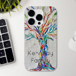 Individuelle Name Tree Case-Mate iPhone Hülle<br><div class="desc">Feiern Sie Ihre Familie mit diesem auffälligen Handy-Gehäuse. Es ist mit einem originellen Mosaik dekoriert. Es besteht aus einem Baum aus kleinen,  bunten Sets,  die in einem hellgrauen Hintergrund gehalten sind. Passen Sie es an,  indem Sie den Namen Ihrer Familie ändern. Original Mosaik Design © Michele Davies.</div>