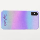 Individuelle Name Trendy Rainbow Leather Texture A Case-Mate iPhone Hülle (Rückseite (Horizontal))