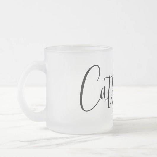 INDIVIDUELLE NAME - Trendy Script Personalisiert Mattglastasse (Links)