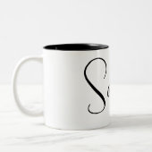 INDIVIDUELLE NAME - Trendy Script Personalisiert Zweifarbige Tasse (Links)