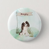 Individuelle Name Tri Color King Charles Spaniel Button (Vorderseite)