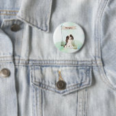 Individuelle Name Tri Color King Charles Spaniel Button (Beispiel)