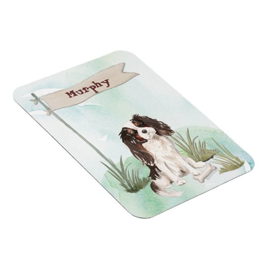 Individuelle Name Tri Color King Charles Spaniel Magnet (Rechte Seite)