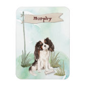 Individuelle Name Tri Color King Charles Spaniel Magnet (Vertikal)