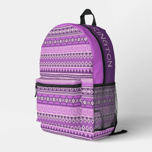 Individuelle Name Tribal Aztec Muster Bedruckter Rucksack (Rückseitige Ecke Rechts)