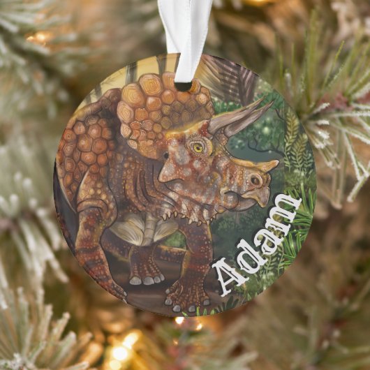 Individuelle Name Triceratops Forest Ornament (Baum)