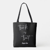 Individuelle Name Trick oder Treat Halloween Black Tasche (Rückseite)