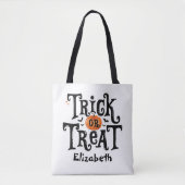 Individuelle Name Trick oder Treat Halloween Tasche (Vorderseite)