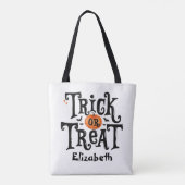 Individuelle Name Trick oder Treat Halloween Tasche (Rückseite)