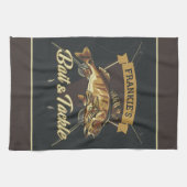 Individuelle Name Trophy Fishing Angler Bait Tackl Geschirrtuch (Horizontal)