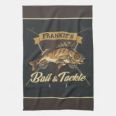 Individuelle Name Trophy Fishing Angler Bait Tackl Geschirrtuch (Vertikal)