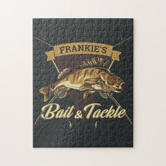 Individuelle Name Trophy Fishing Angler Bait Tackl Puzzle (Vertikal)
