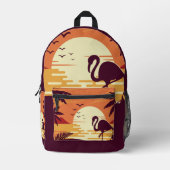 Individuelle Name Tropical Beach Flamingo Bedruckter Rucksack (Vorderseite)
