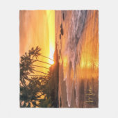 Individuelle Name Tropical Beach Sunset Fleecedecke (Vorderseite)