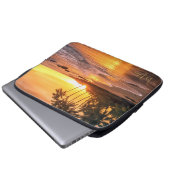 Individuelle Name Tropical Beach Sunset Laptopschutzhülle (Vorne Knopf)