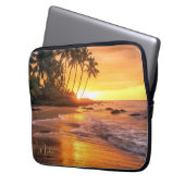 Individuelle Name Tropical Beach Sunset Laptopschutzhülle (Vorderseite Links)