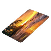 Individuelle Name Tropical Beach Sunset Magnet (Linke Seite)