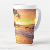 Individuelle Name Tropical Beach Sunset Milchtasse (Rechte Ecke)