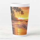 Individuelle Name Tropical Beach Sunset Milchtasse (Vorderseite)