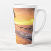 Individuelle Name Tropical Beach Sunset Milchtasse (Rechts)