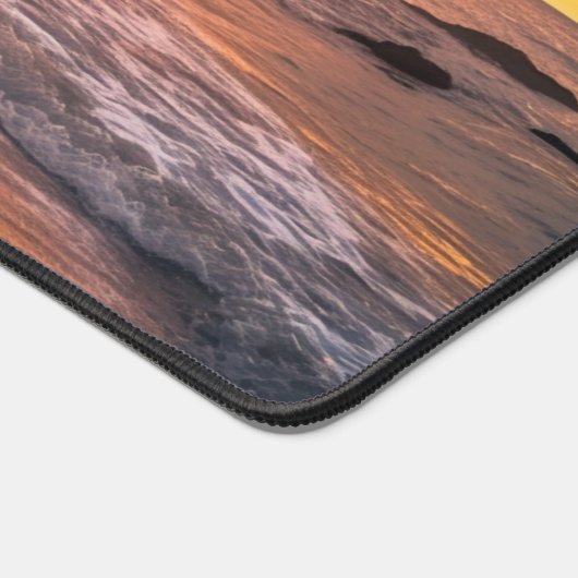 Individuelle Name Tropical Beach Sunset Schreibtischunterlage (Ecke)