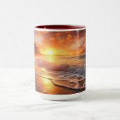Individuelle Name Tropical Beach Sunset Tasse (Zentrum)