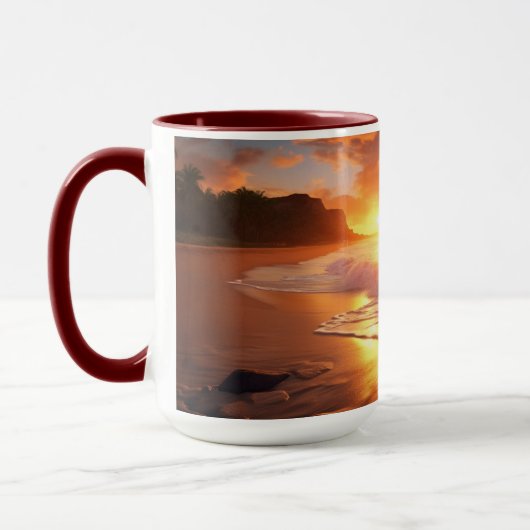 Individuelle Name Tropical Beach Sunset Tasse (Links)