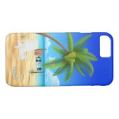 Individuelle Name Tropical Beach Szene Case-Mate iPhone Hülle (Rückseite (Horizontal))