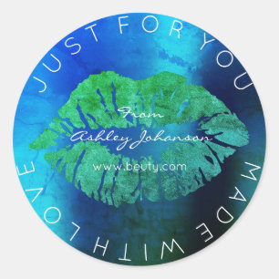 Individuelle Name Tropical Blu Lipstick Makeup Lip Runder Aufkleber