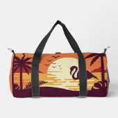 Individuelle Name Tropical Flamingo Duffle Bag (Vorderseite)
