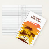 Individuelle Name Tropical Island Sunset Notizblock (Innen)
