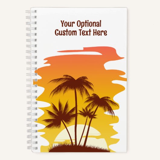 Individuelle Name Tropical Island Sunset Notizblock (Vorderseite)