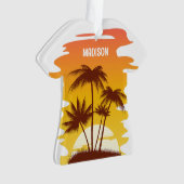 Individuelle Name Tropical Island Sunset Ornament (Vorderseite)