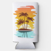 Individuelle Name Tropical Island Sunset Selters Dosenkühler (Rückseite)