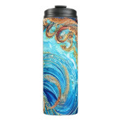 Individuelle Name Tropical Seascape Beach Waves Thermosbecher (Vorderseite)