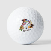 Individuelle Name Tropical Unicorn Golfball (Vorderseite)